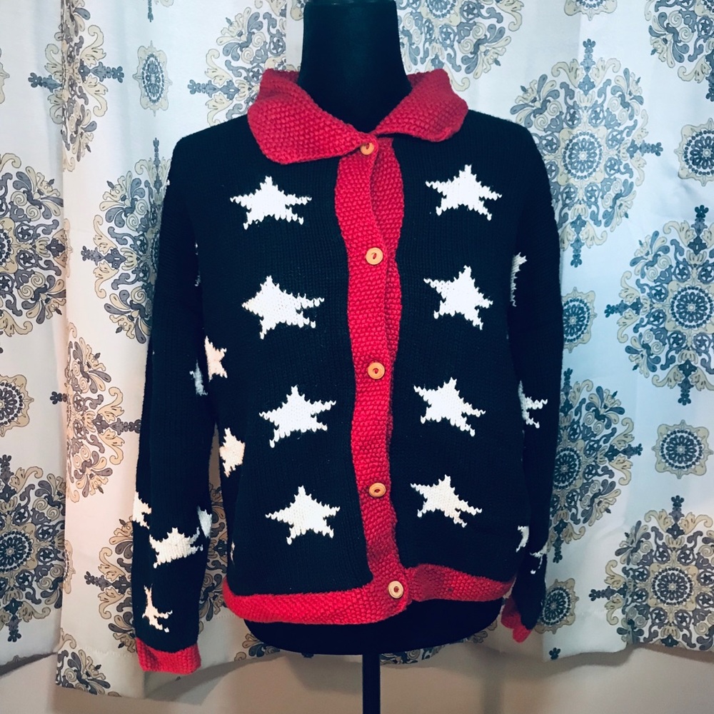 PLANET EARTH IMPORTS Navy Star long Sleeve Sweater